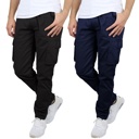 Black & Navy 30 2-Pack Men's Flex-Stretch Cotton Cargo Pants, 31-Inch Inseam - Comfortable and Durable